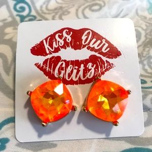 Orange Stud Earrings